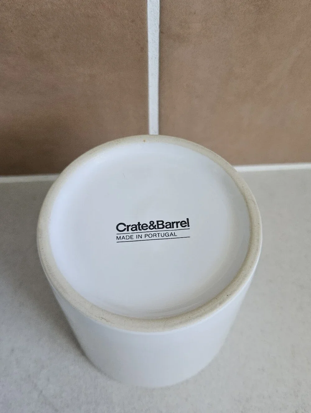 Crate & Barrel Butter Bell Crock Keeper French Style White Ceramic